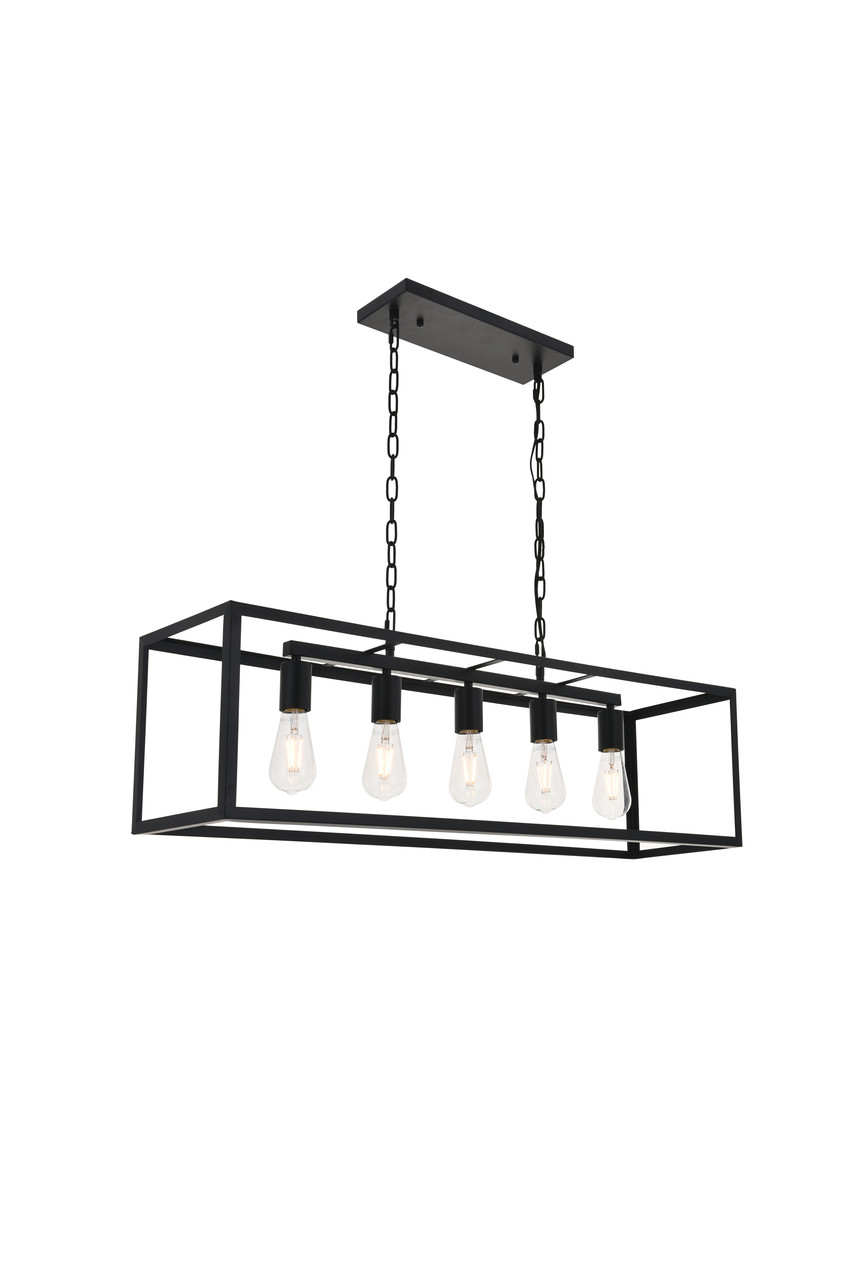 Living District LD4063D38BK Resolute 5 light black Pendant