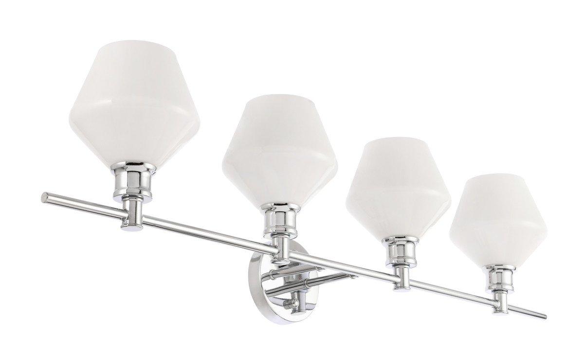 Living District LD2321C Gene 4 light Chrome and Frosted white glass Wall sconce
