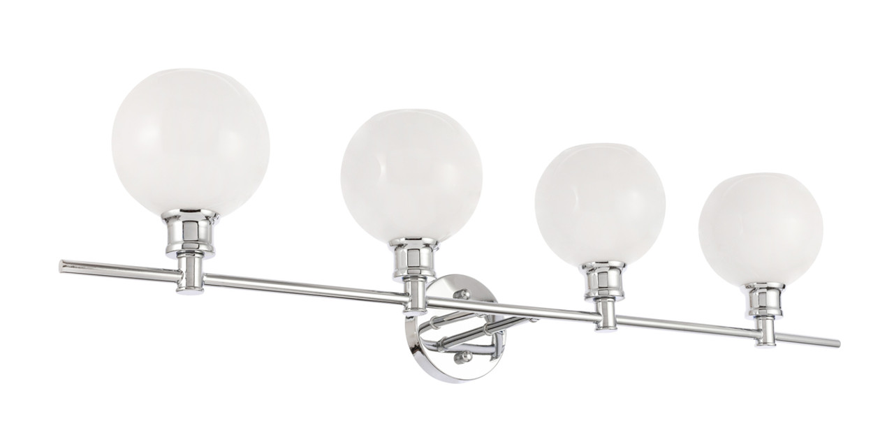 Living District LD2323C Collier 4 light Chrome and Frosted white glass Wall sconce