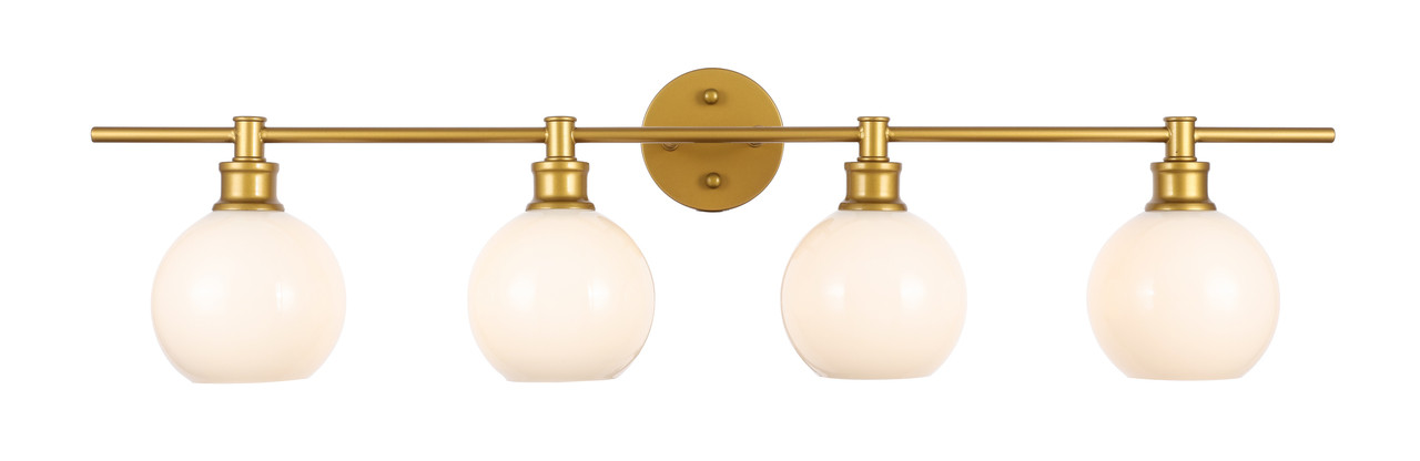 Living District LD2323BR Collier 4 light Brass and Frosted white glass Wall sconce