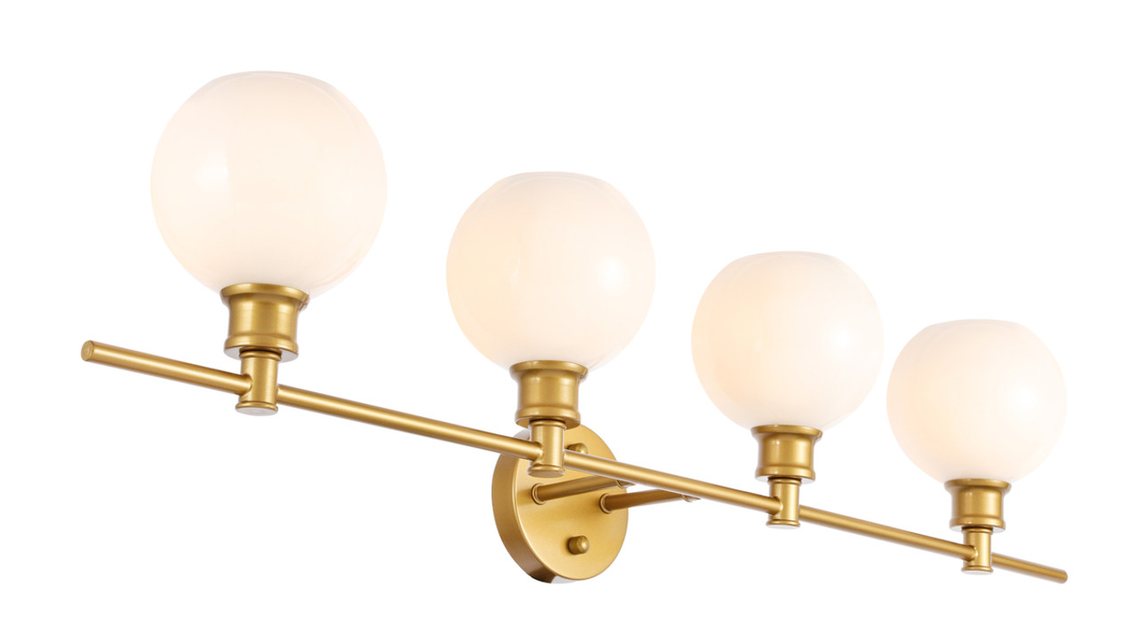 Living District LD2323BR Collier 4 light Brass and Frosted white glass Wall sconce