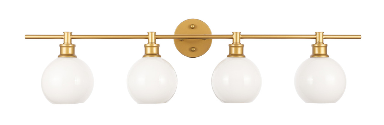 Living District LD2323BR Collier 4 light Brass and Frosted white glass Wall sconce