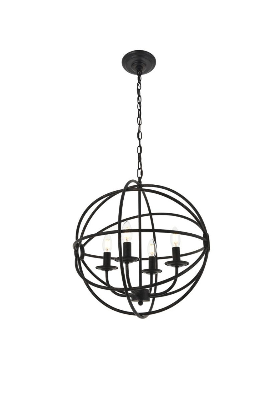 Living District LD4006D18DB Octavia 4 light dark brown Pendant