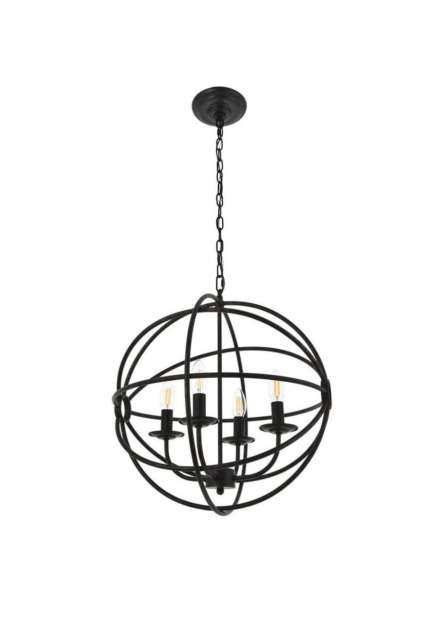 Living District LD4006D18DB Octavia 4 light dark brown Pendant