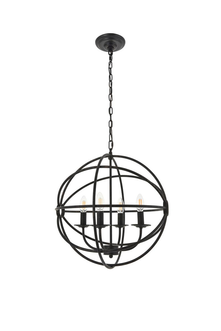 Living District LD4006D18DB Octavia 4 light dark brown Pendant