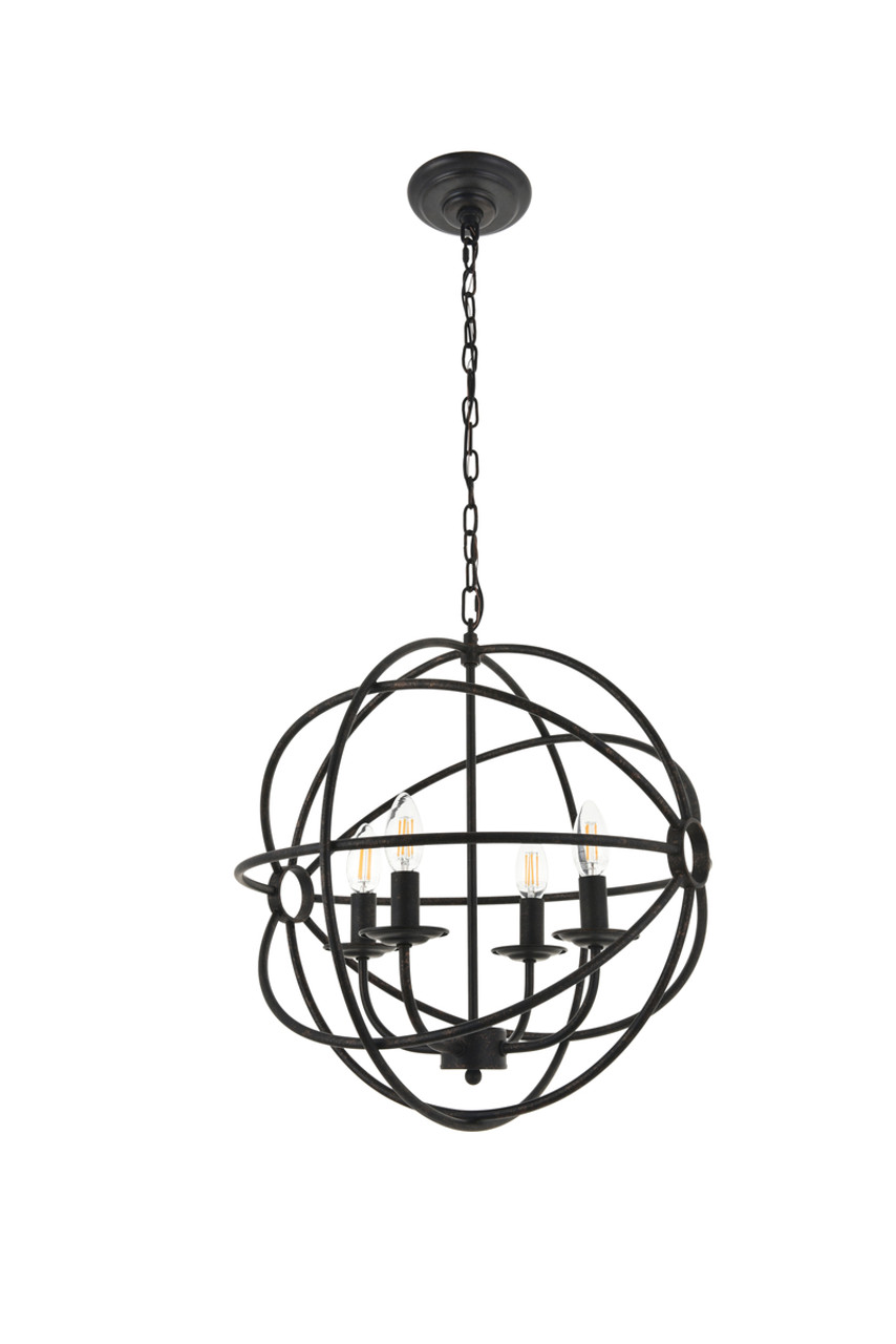 Living District LD4006D18DB Octavia 4 light dark brown Pendant