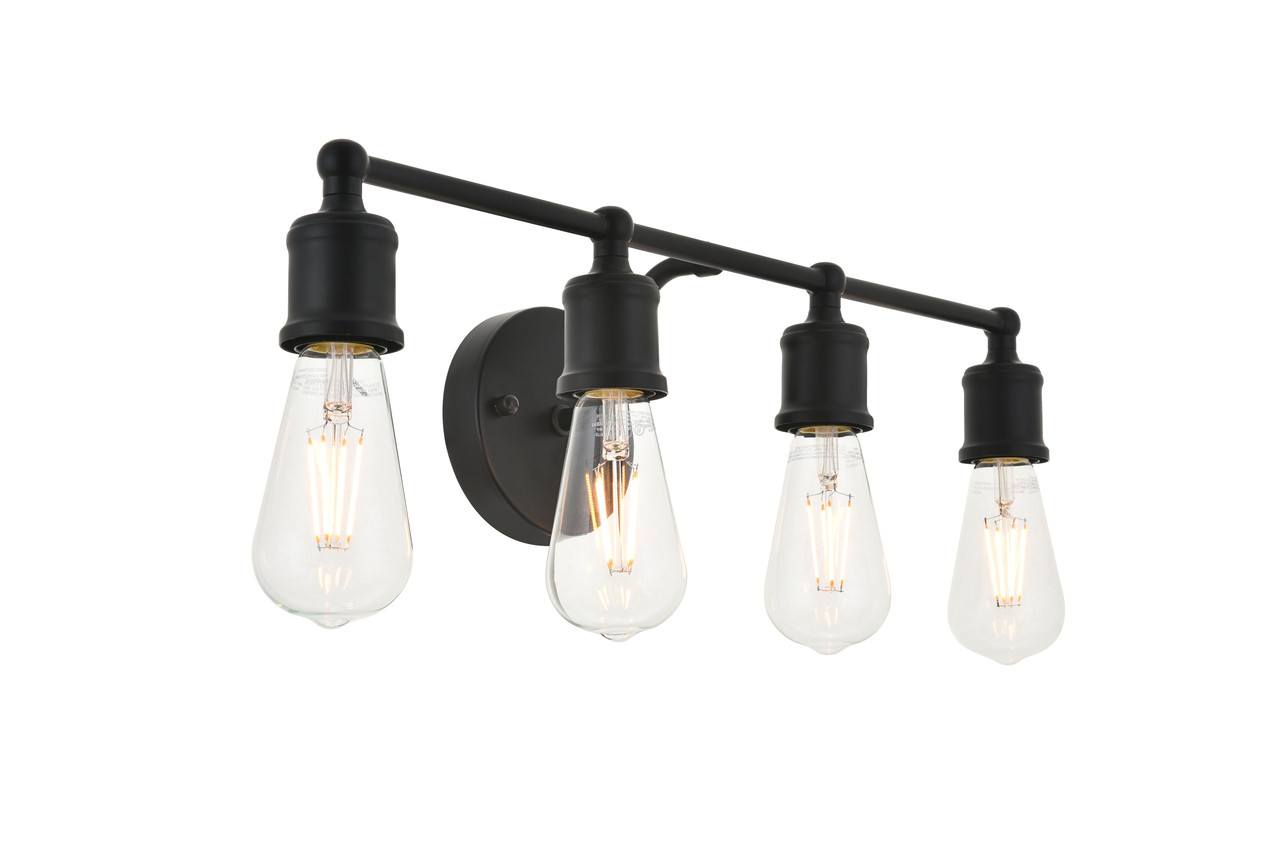 Living District LD4028W22BK Serif 4 light black Wall Sconce