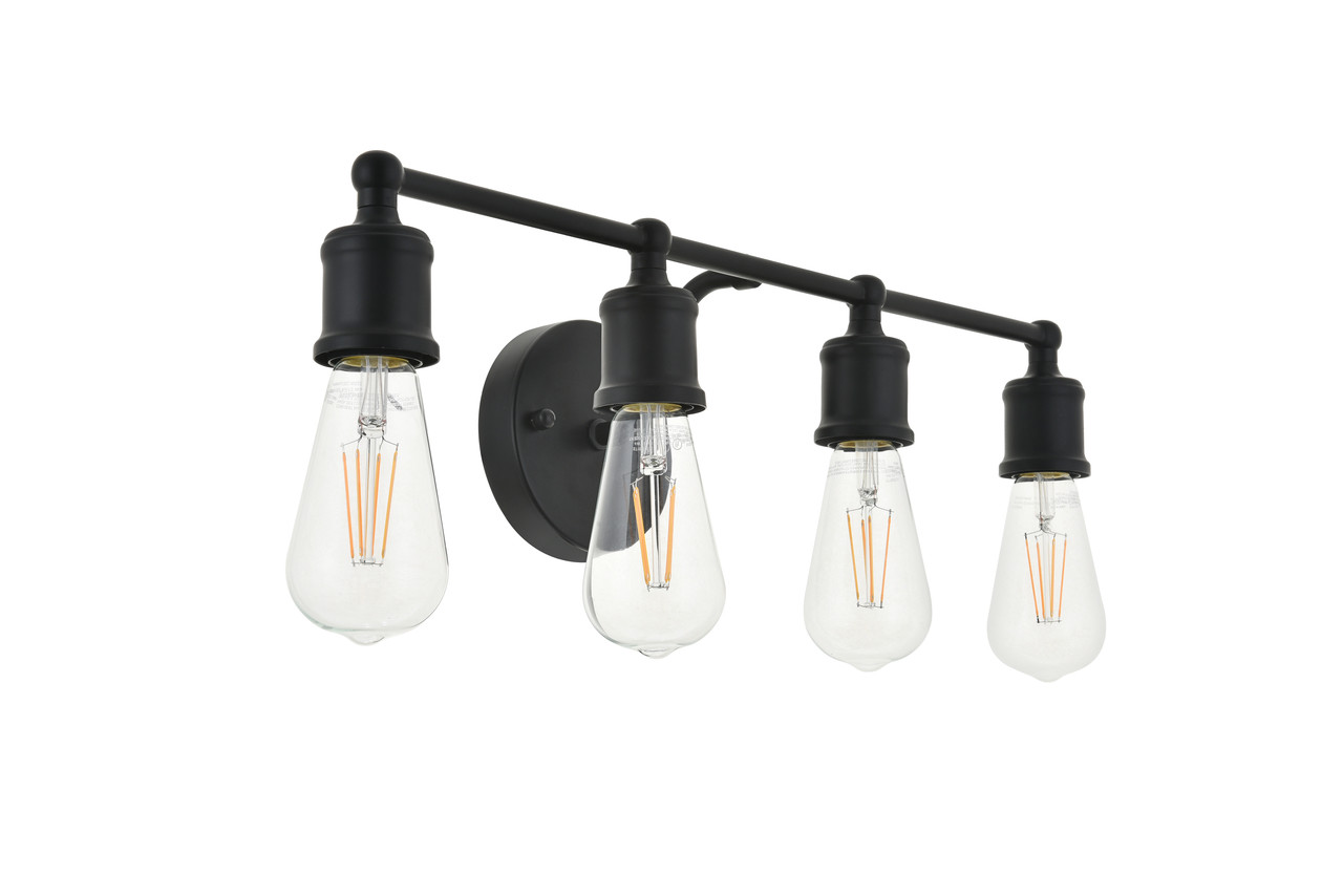 Living District LD4028W22BK Serif 4 light black Wall Sconce