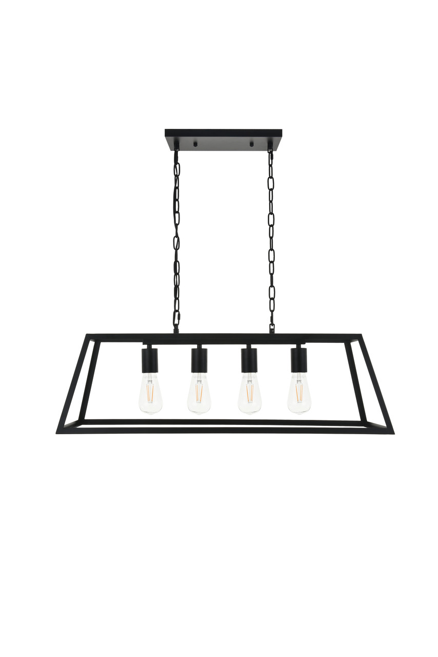 Living District LD4061D32BK Resolute 4 light black Pendant