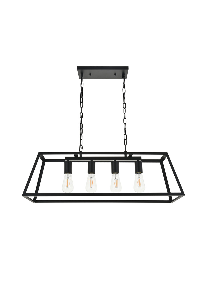 Living District LD4061D32BK Resolute 4 light black Pendant