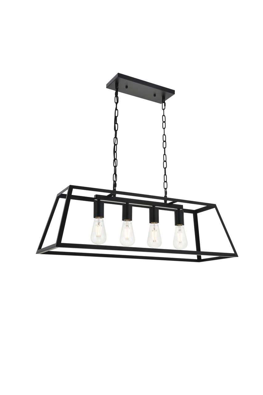 Living District LD4061D32BK Resolute 4 light black Pendant