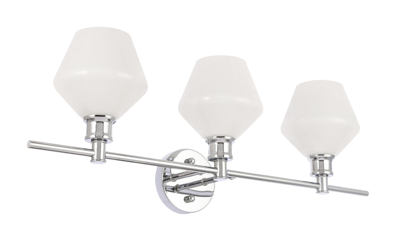 Living District LD2317C Gene 3 light Chrome and Frosted white glass Wall sconce