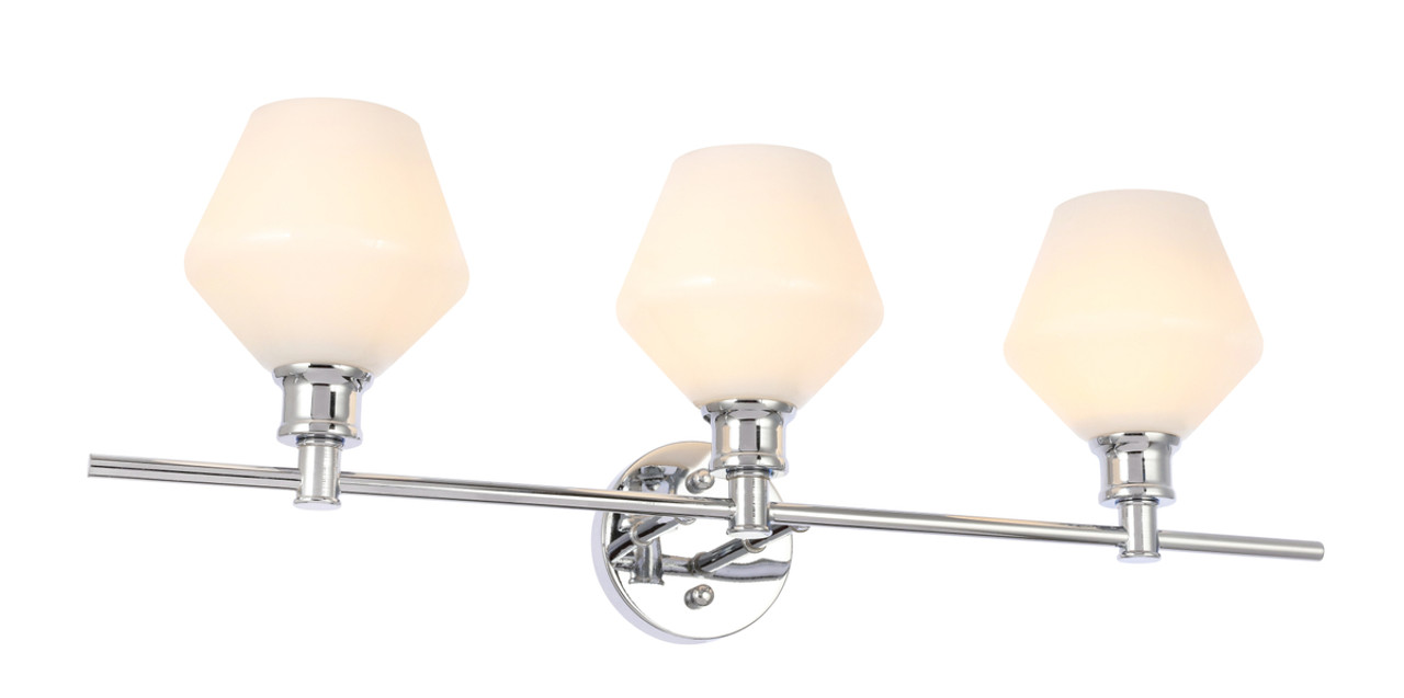 Living District LD2317C Gene 3 light Chrome and Frosted white glass Wall sconce