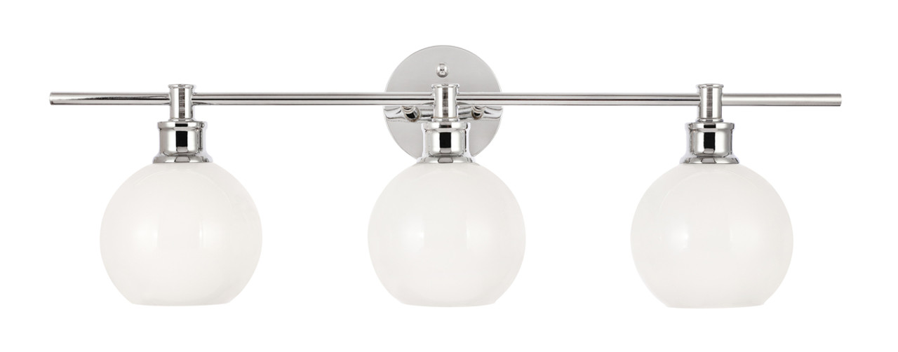 Living District LD2319C Collier 3 light Chrome and Frosted white glass Wall sconce