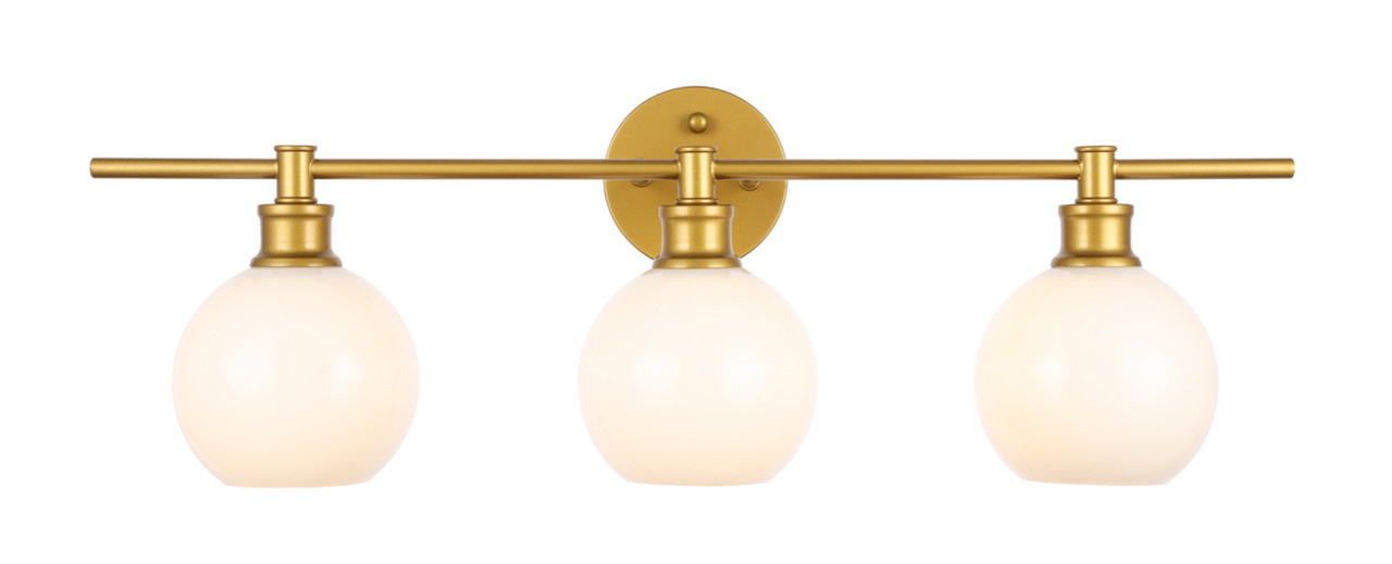 Living District LD2319BR Collier 3 light Brass and Frosted white glass Wall sconce