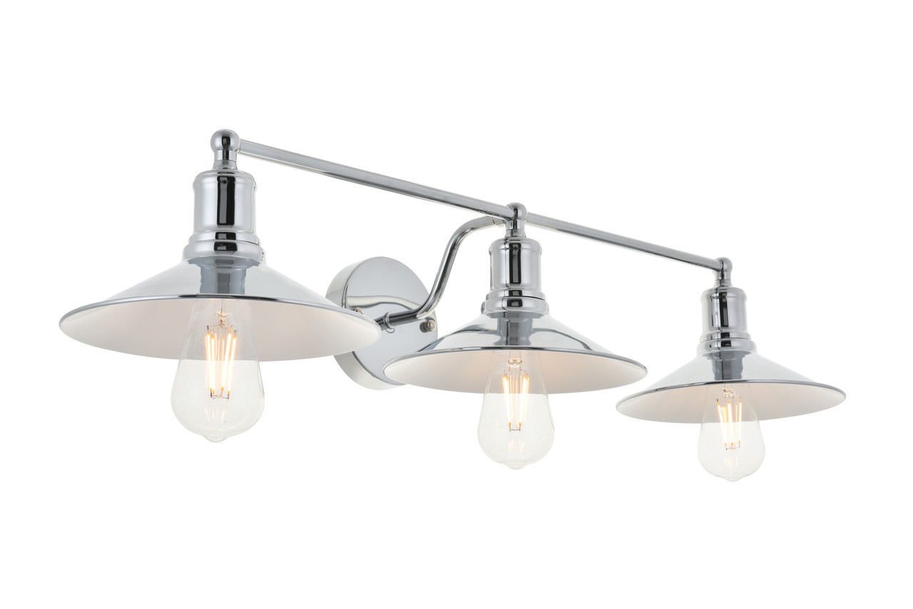 Living District LD4033W33C Etude 3 light chrome Wall Sconce