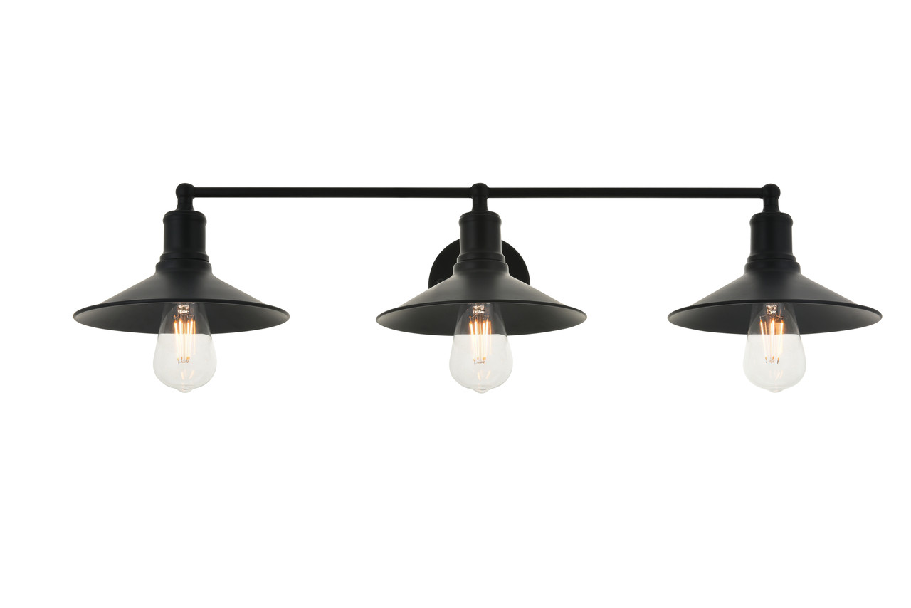 Living District LD4033W33BK Etude 3 light black Wall Sconce