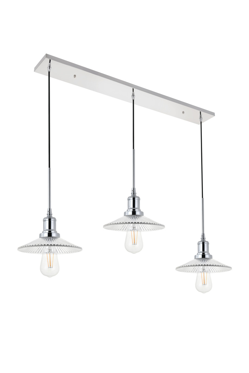 Living District LD4040D41C Waltz 3 light chrome Pendant