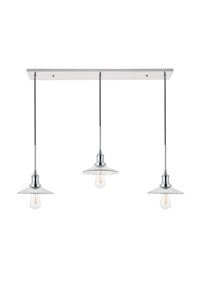 Living District LD4040D41C Waltz 3 light chrome Pendant