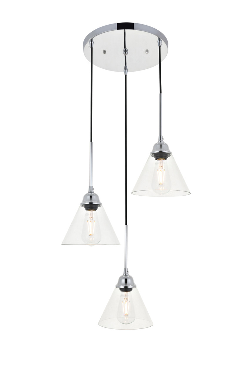 Living District LD4017D18C Histoire 3 light chrome Pendant