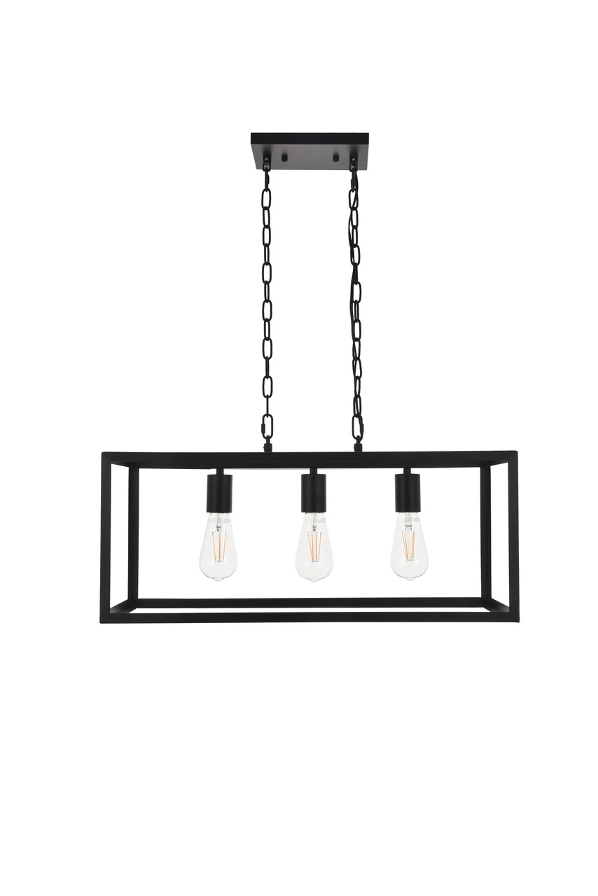 Living District LD4063D25BK Resolute 3 light black Pendant