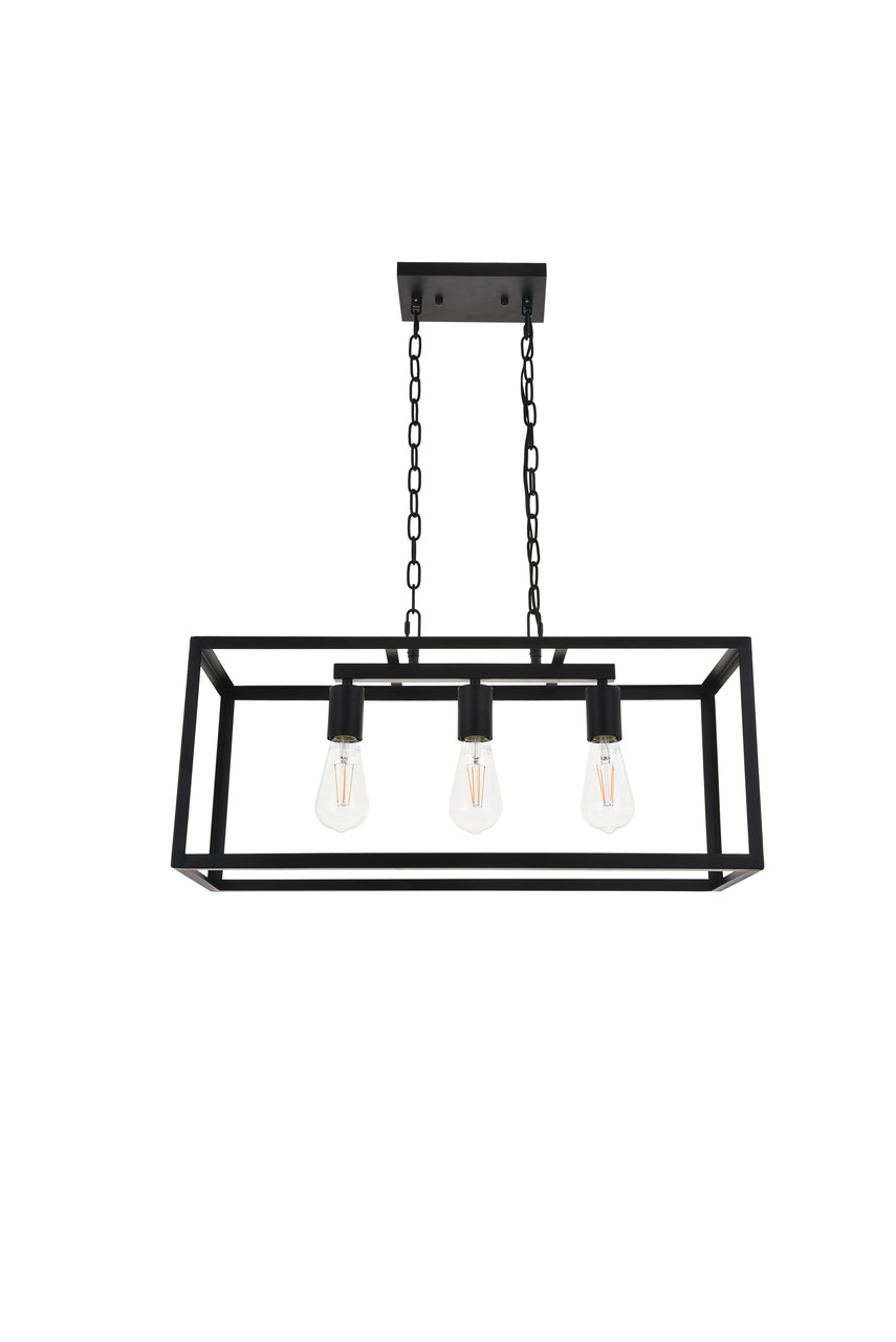 Living District LD4063D25BK Resolute 3 light black Pendant