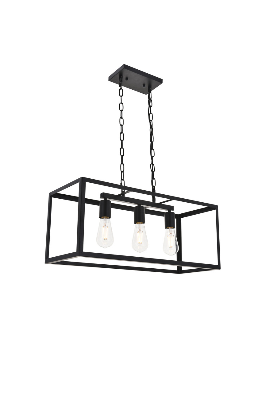 Living District LD4063D25BK Resolute 3 light black Pendant