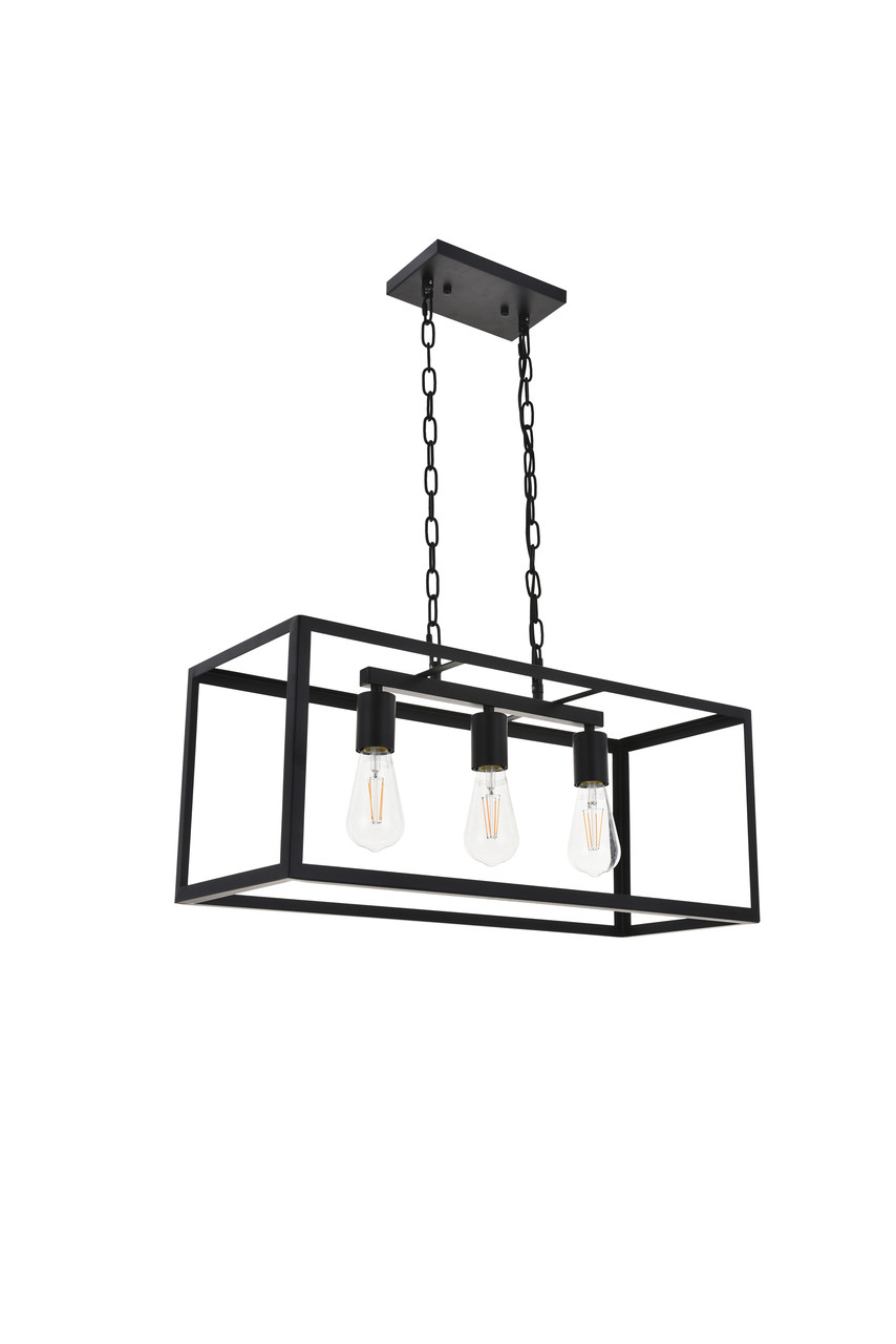 Living District LD4063D25BK Resolute 3 light black Pendant