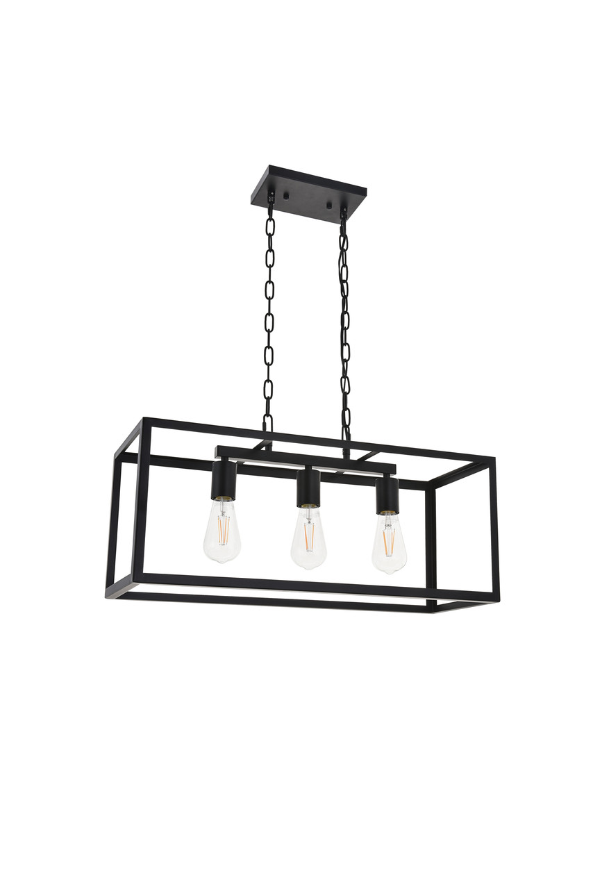 Living District LD4063D25BK Resolute 3 light black Pendant