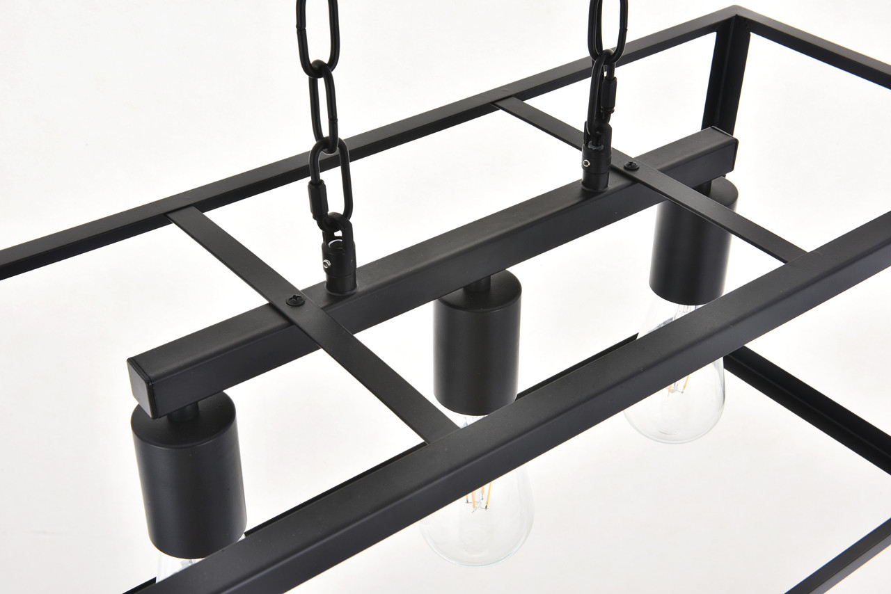 Living District LD4063D25BK Resolute 3 light black Pendant