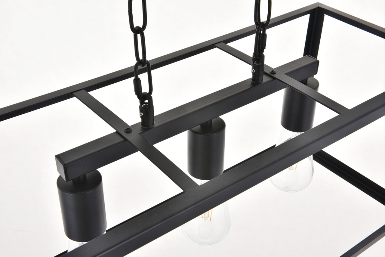 Living District LD4063D25BK Resolute 3 light black Pendant