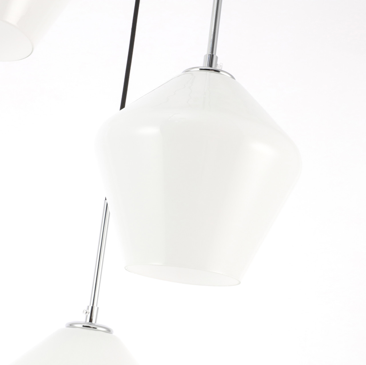 Living District LD2259C Gene 3 light Chrome and Frosted white glass pendant