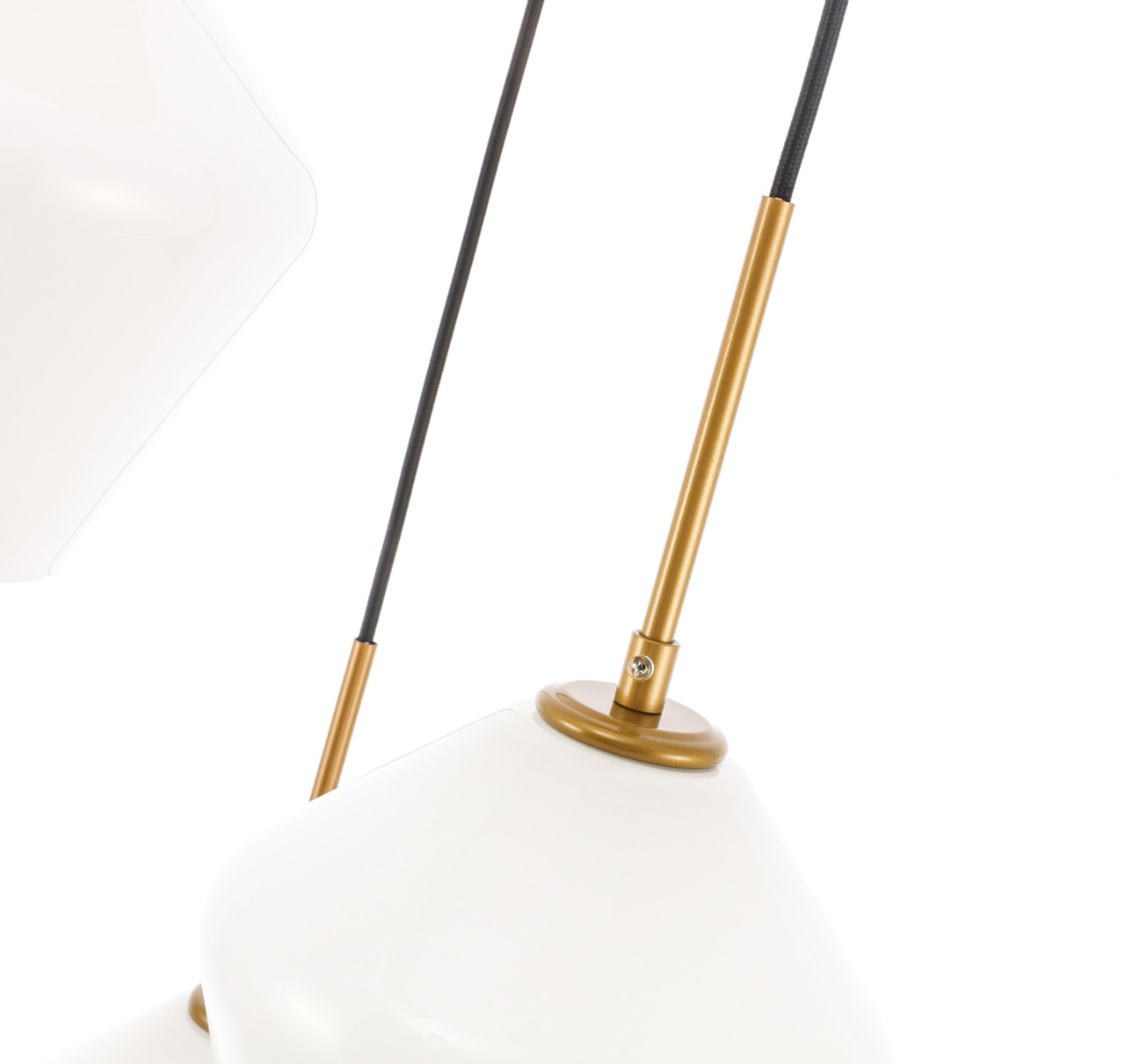 Living District LD2259BR Gene 3 light Brass and Frosted white glass pendant