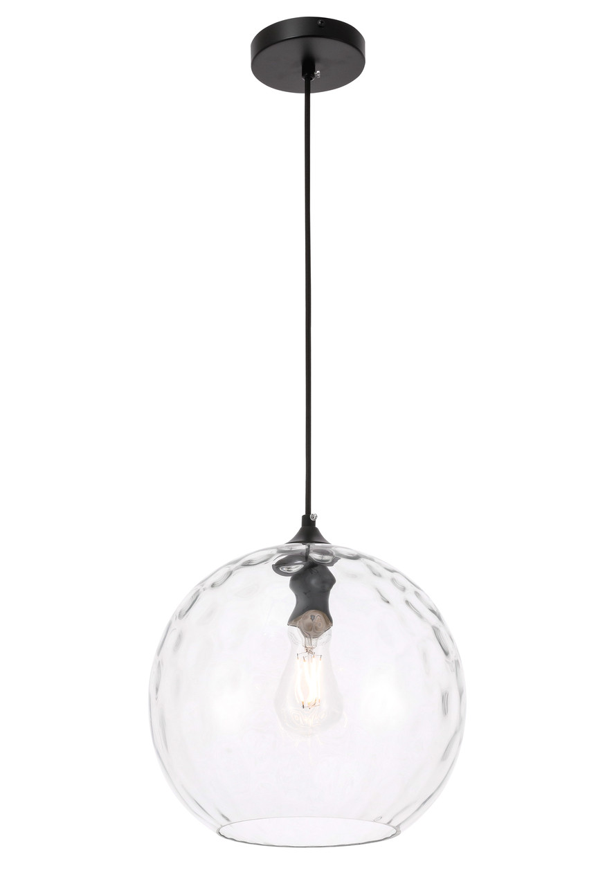 Living District LD2283 Gibson 1 light Black and Clear glass pendant