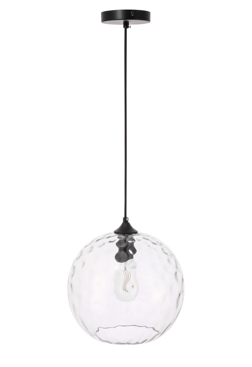 Living District LD2283 Gibson 1 light Black and Clear glass pendant