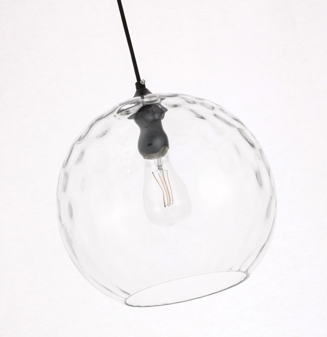 Living District LD2283 Gibson 1 light Black and Clear glass pendant