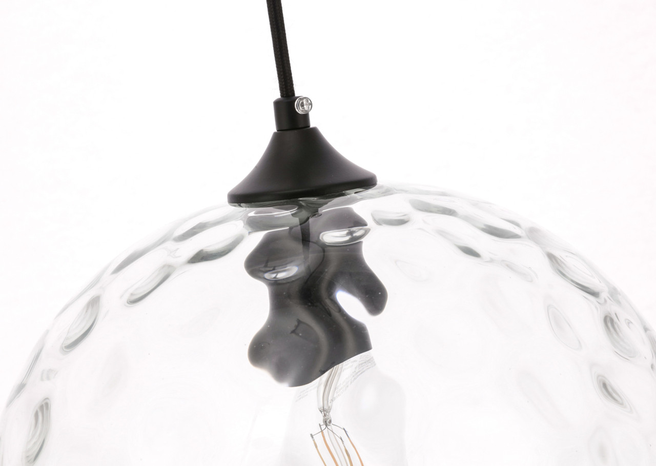 Living District LD2283 Gibson 1 light Black and Clear glass pendant