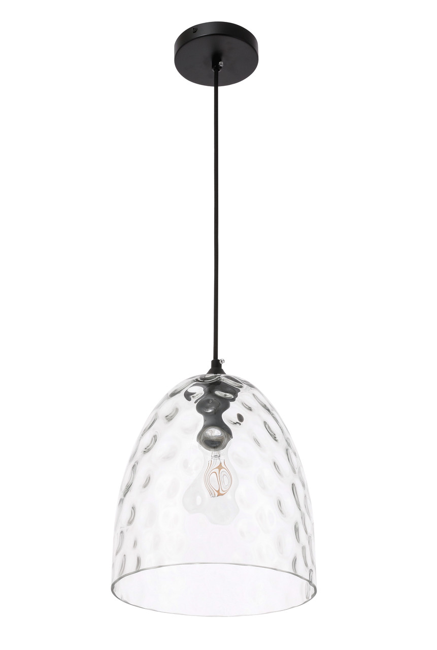 Living District LD2284 Gibson 1 light Black and Clear glass pendant