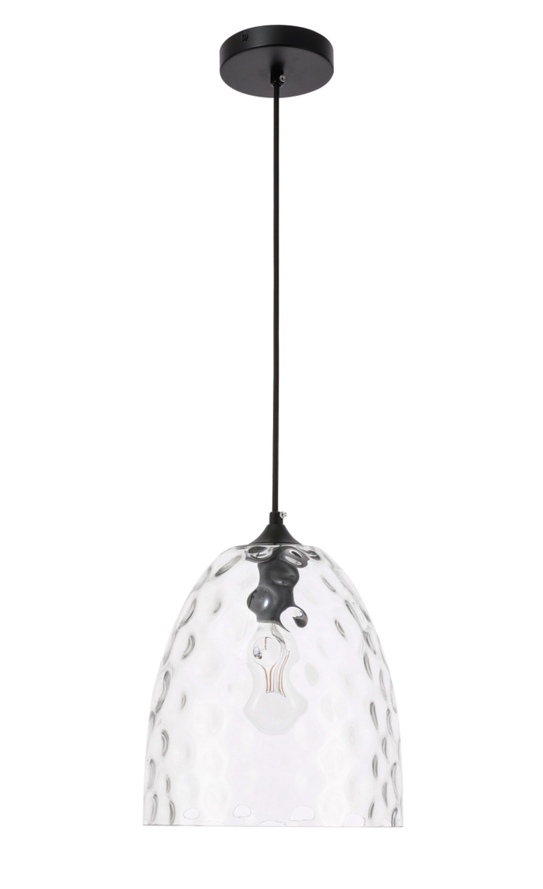 Living District LD2284 Gibson 1 light Black and Clear glass pendant