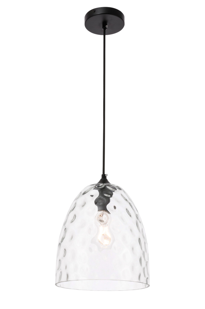 Living District LD2284 Gibson 1 light Black and Clear glass pendant