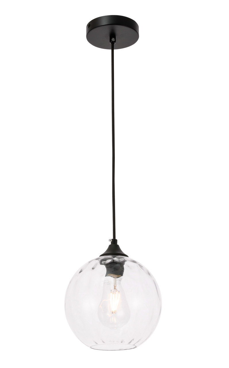 Living District LD2281 Cashel 1 light Black and Clear glass pendant