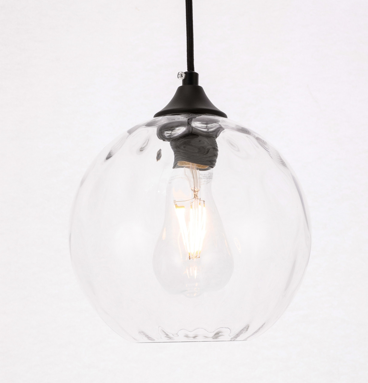 Living District LD2281 Cashel 1 light Black and Clear glass pendant