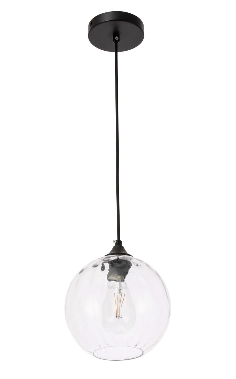 Living District LD2281 Cashel 1 light Black and Clear glass pendant