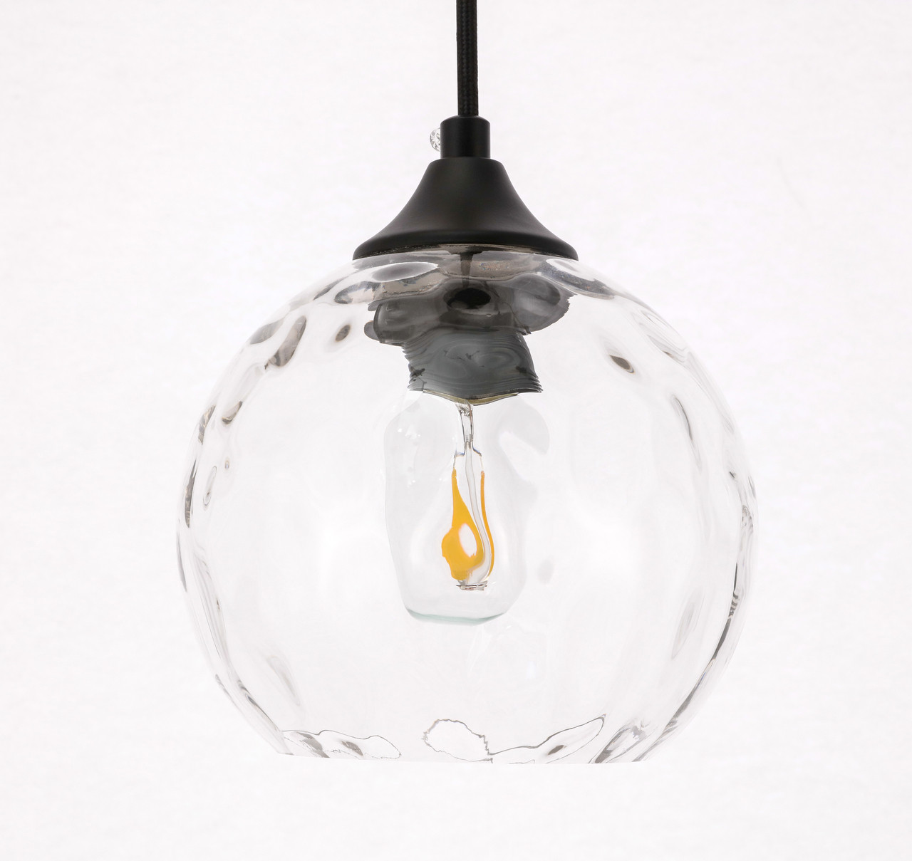 Living District LD2280 Cashel 1 light Black and Clear glass pendant