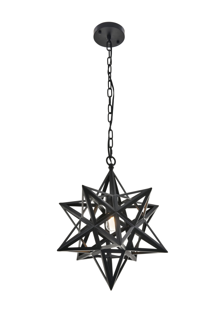 Living District LD4076D16BK Nocturne 1 light black Pendant