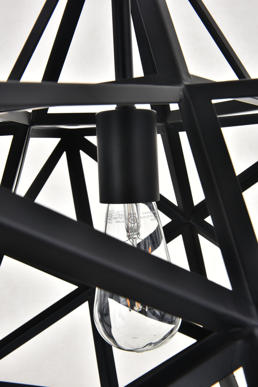 Living District LD4076D24BK Nocturne 1 light black Pendant