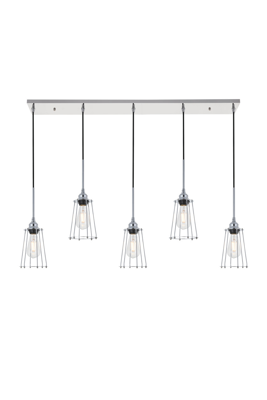 Living District LD4047D46C Auspice 5 light chrome Pendant