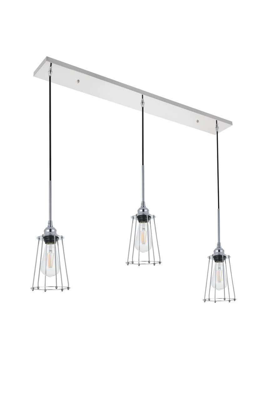 Living District LD4047D38C Auspice 3 light chrome Pendant