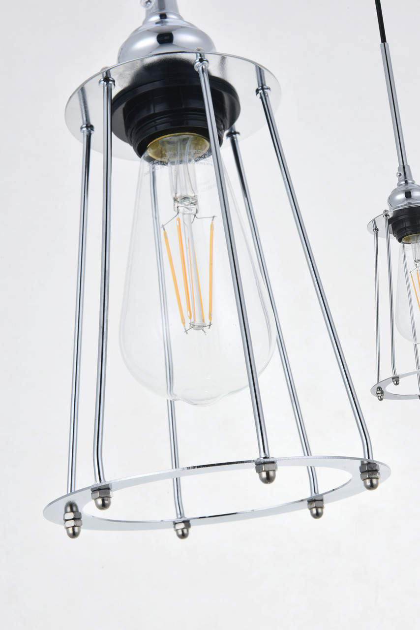 Living District LD4047D38C Auspice 3 light chrome Pendant