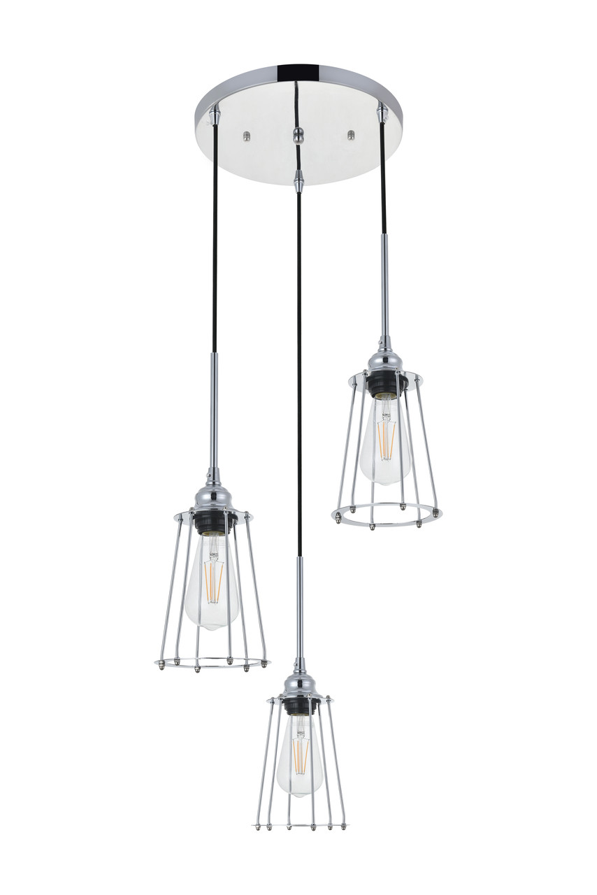 Living District LD4047D16C Auspice 3 light chrome Pendant